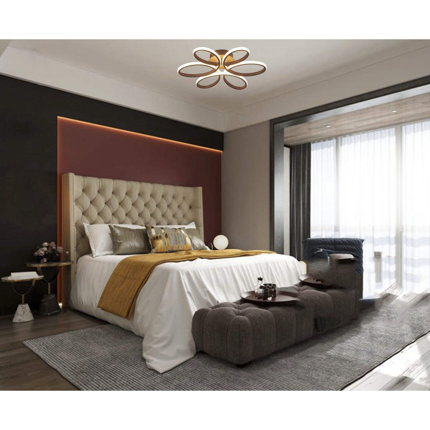 Canada LED 22 inch Satin Coffee Flush Mount Ceiling Light